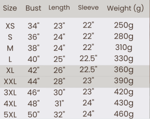 Emy Top Size Chart