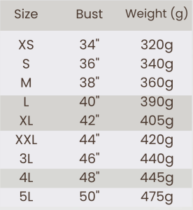 Brilly Jumpsuit Size Chart
